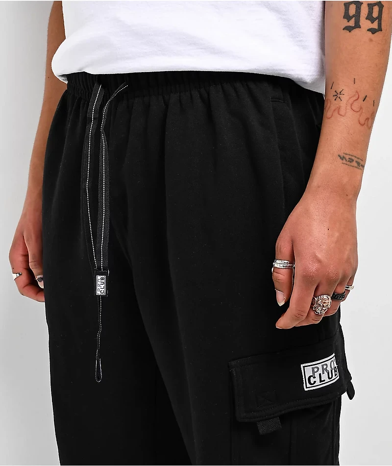 Pro Club Heavyweight Black Cargo Sweatpants