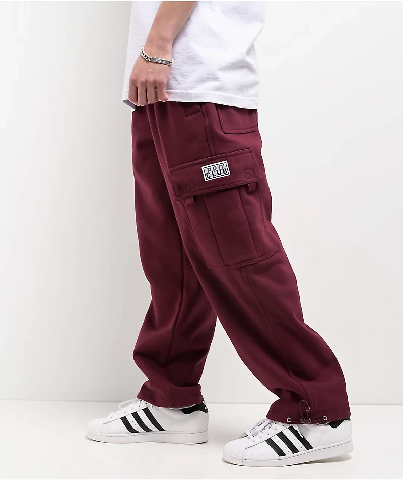 Pro Club Heavyweight Burgundy Cargo Sweatpants