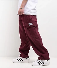 Pro Club Heavyweight Burgundy Cargo Sweatpants
