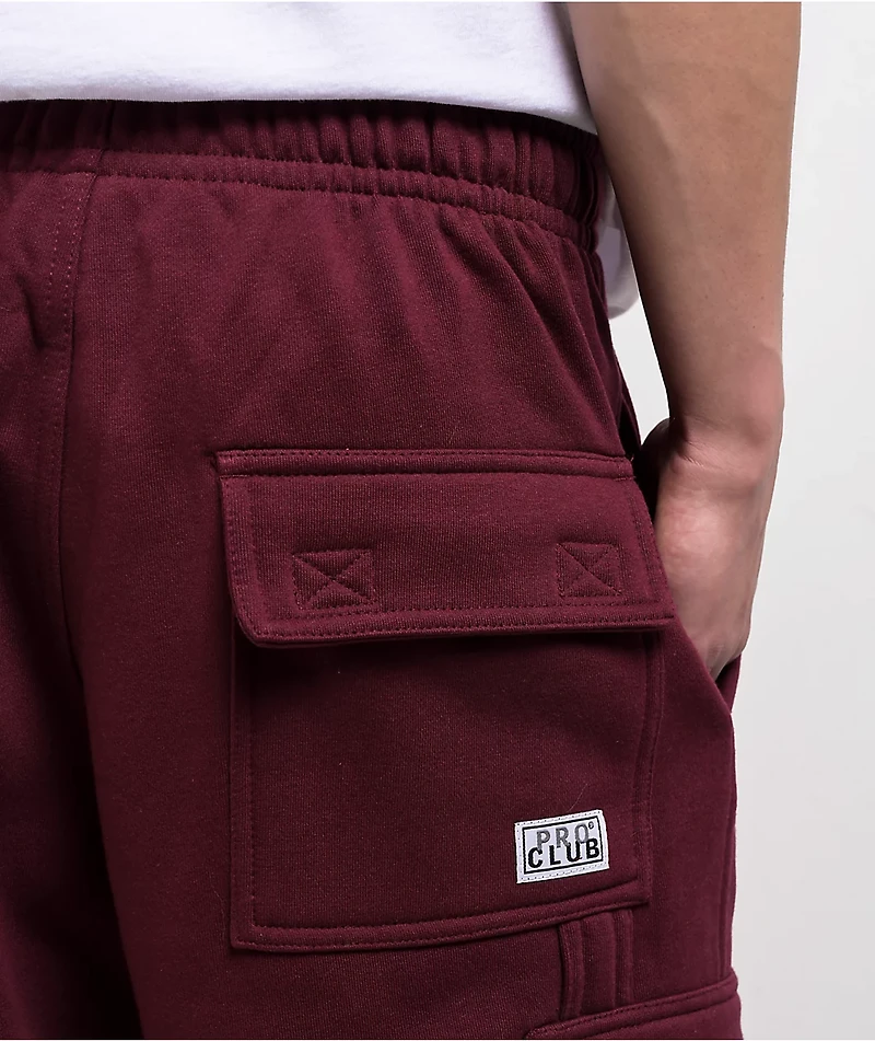 Pro Club Heavyweight Burgundy Cargo Sweatpants