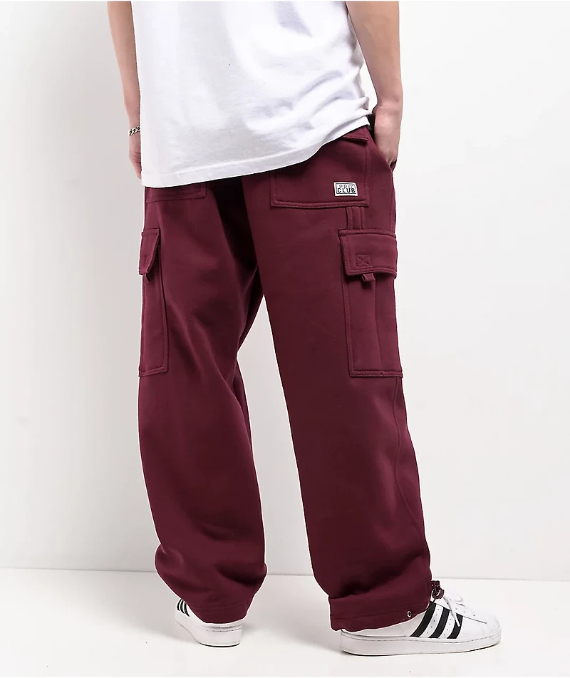 Pro Club Heavyweight Burgundy Cargo Sweatpants