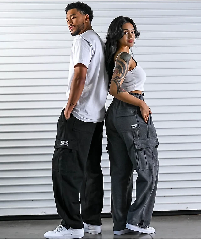 Pro Club Heavyweight Charcoal Cargo Sweatpants Connecticut