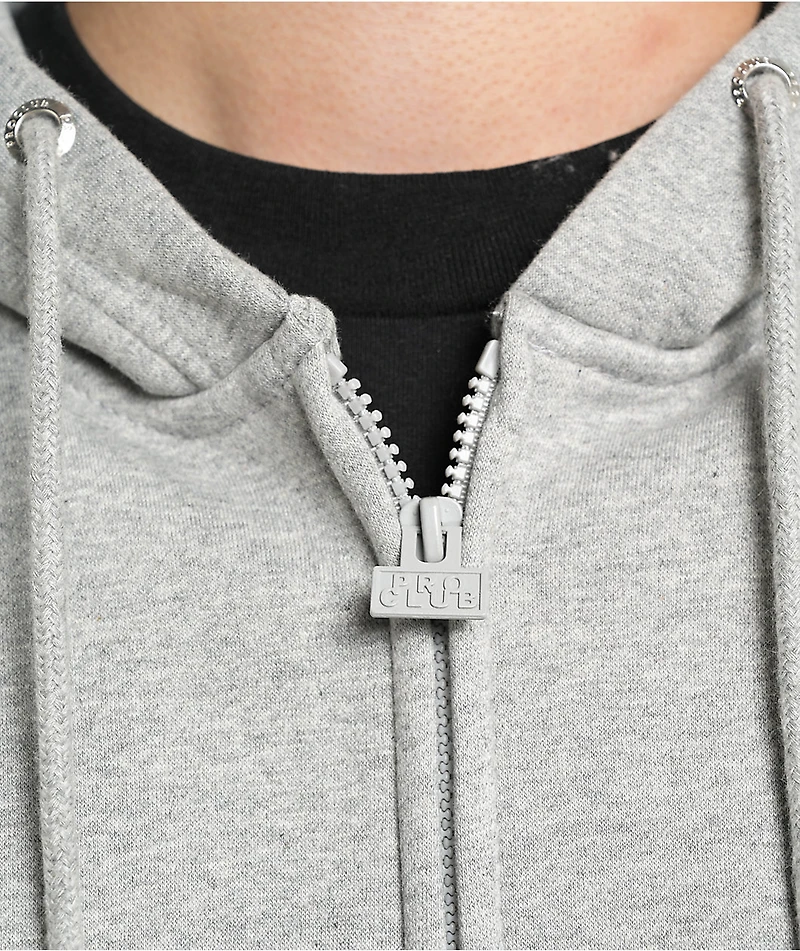 Pro Club Heavyweight Grey Zip Hoodie