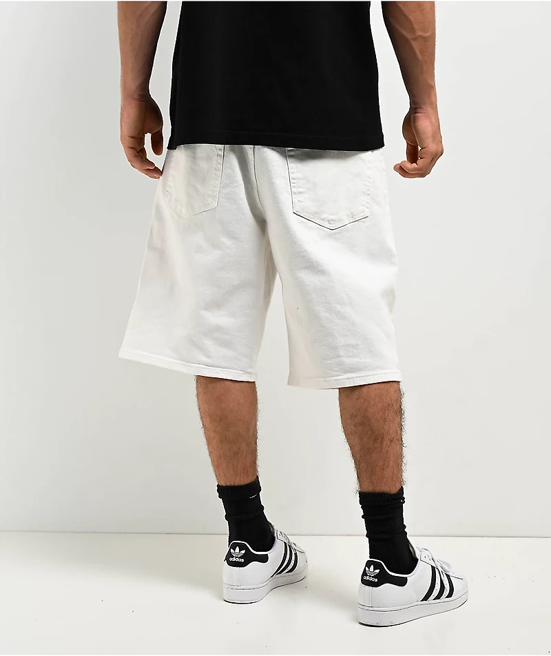 Pro Club Heavyweight Relaxed Snow White Denim Shorts