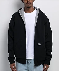 Pro Club Heavyweight Reversible Thermal Grey & Black Zip Hoodie