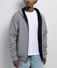Pro Club Heavyweight Reversible Thermal Grey & Black Zip Hoodie