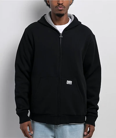 Pro Club Heavyweight Reversible Thermal Grey & Black Zip Hoodie
