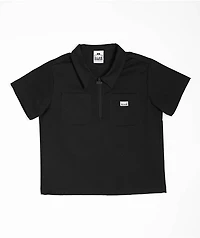 Pro Club Kids Black Woven Quarter Zip Work Shirt