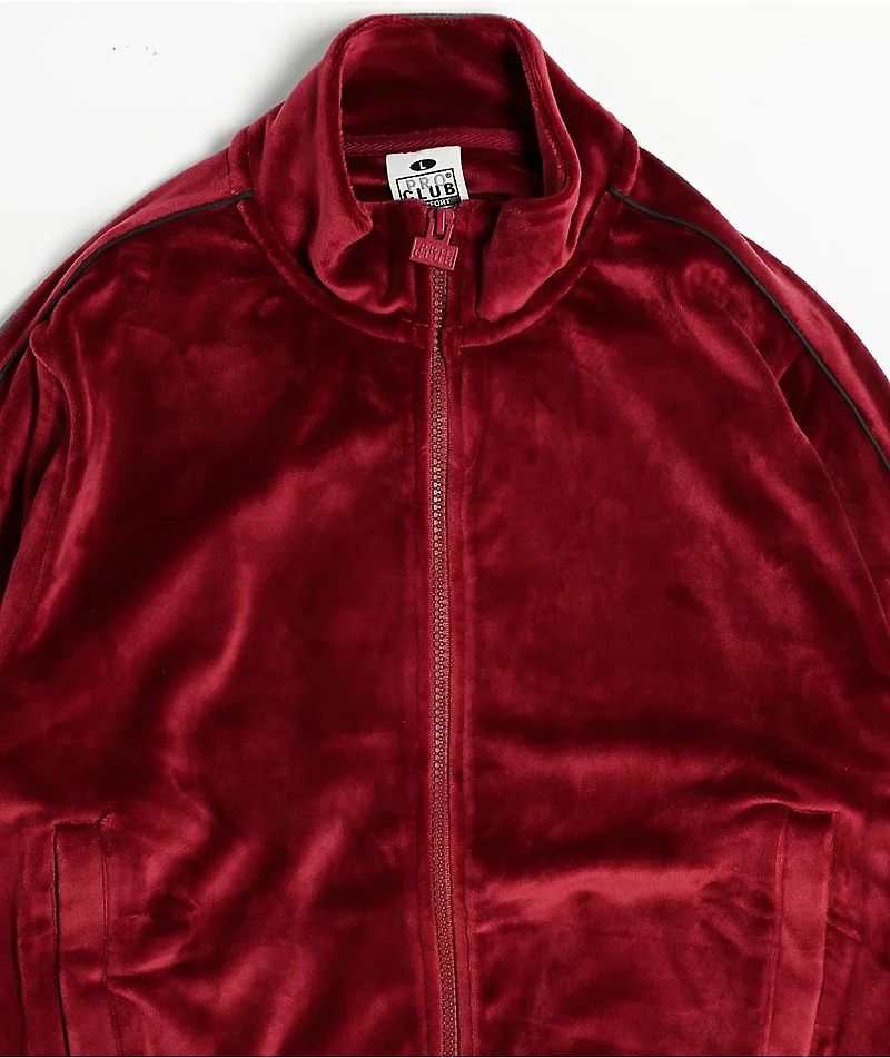 Pro Club Kids Burgundy Velour Track Jacket