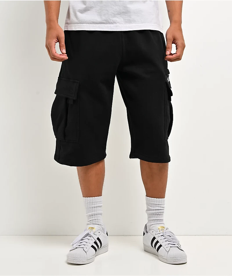 Pro Club OG Black Heavyweight Cargo Sweat Shorts