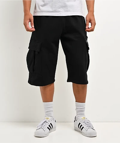 Pro Club OG Black Heavyweight Cargo Sweat Shorts
