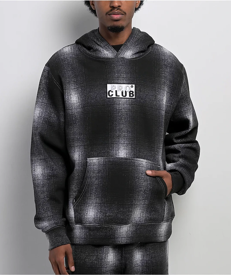 Pro Club Ombre Box Logo Heavyweight Grey & Black Hoodie