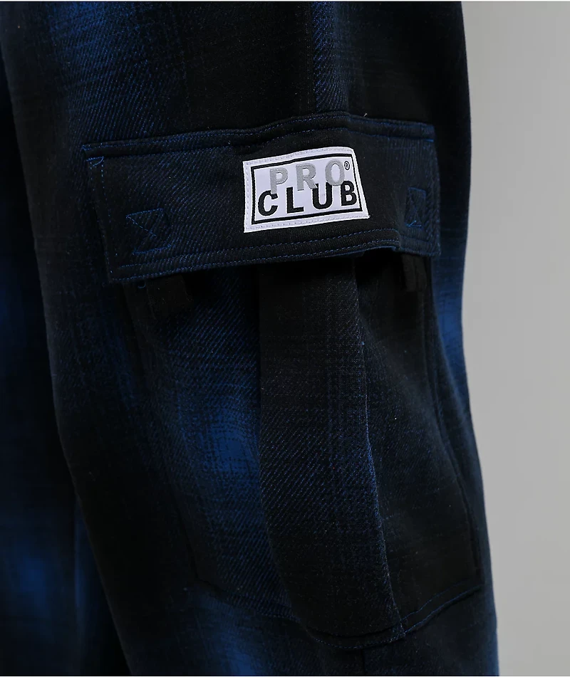 Pro Club Ombre Heavyweight Blue & Black Cargo Sweatpants