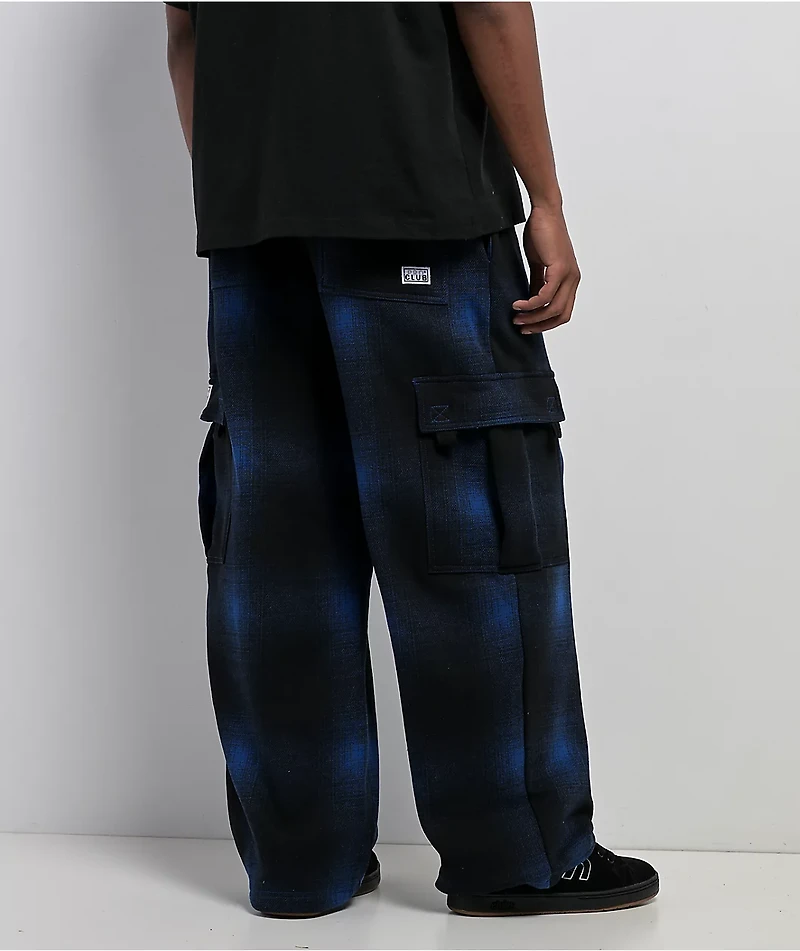 Pro Club Ombre Heavyweight Blue & Black Cargo Sweatpants