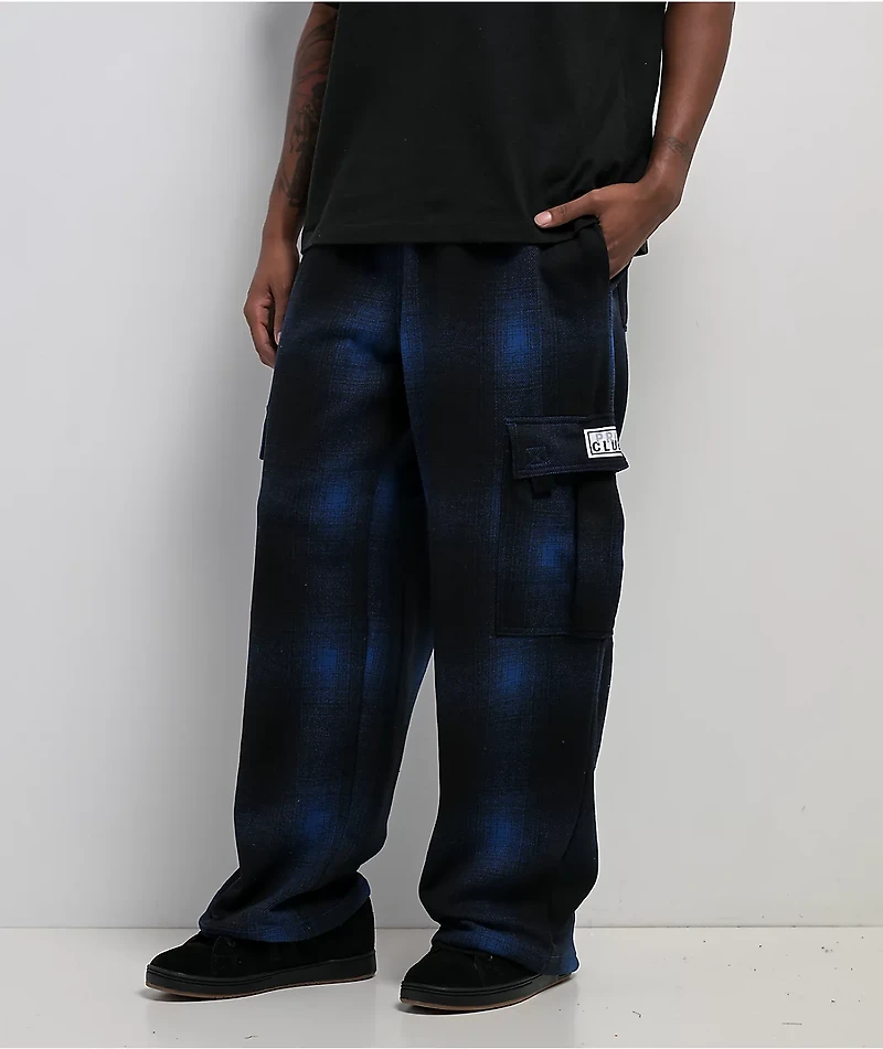 Pro Club Ombre Heavyweight Blue & Black Cargo Sweatpants