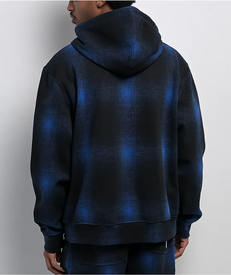 Pro Club Ombre Heavyweight Blue & Black Zip Hoodie