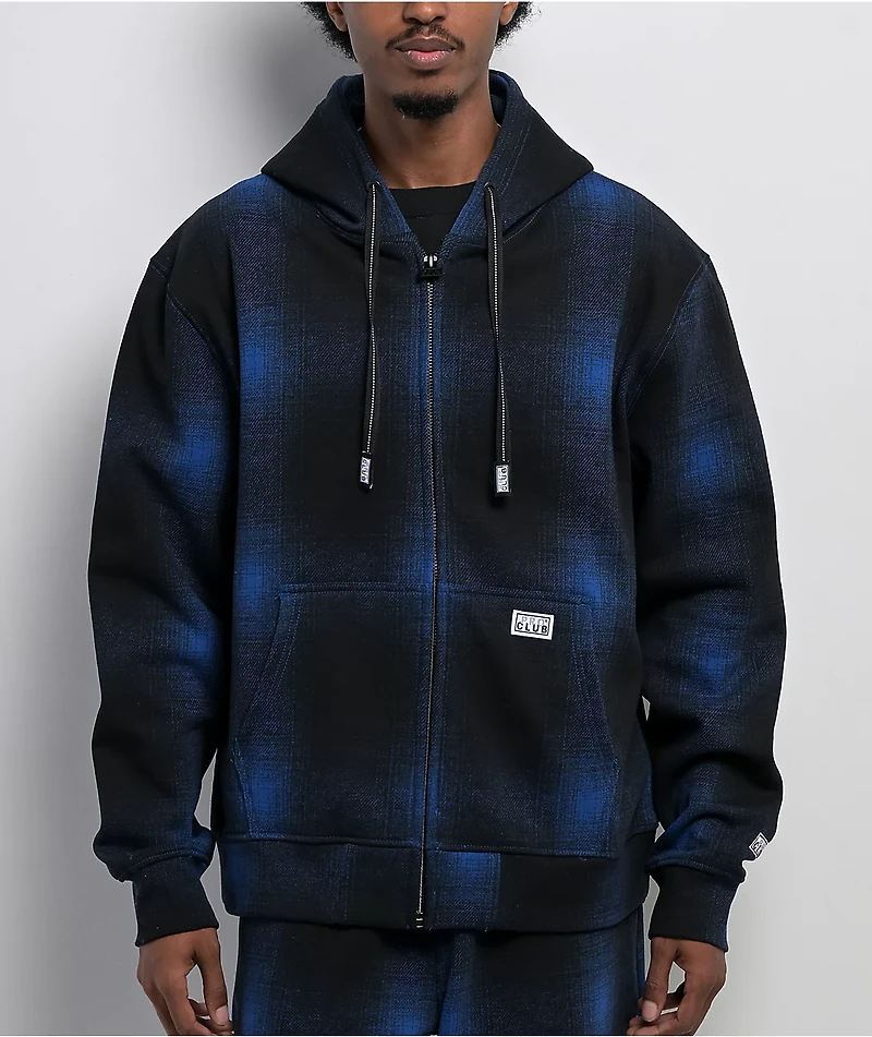 Pro Club Ombre Heavyweight Blue & Black Zip Hoodie