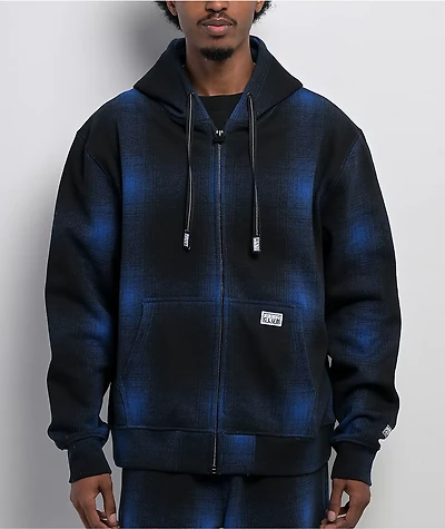 Pro Club Ombre Heavyweight Blue & Black Zip Hoodie