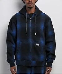 Pro Club Ombre Heavyweight Blue & Black Zip Hoodie