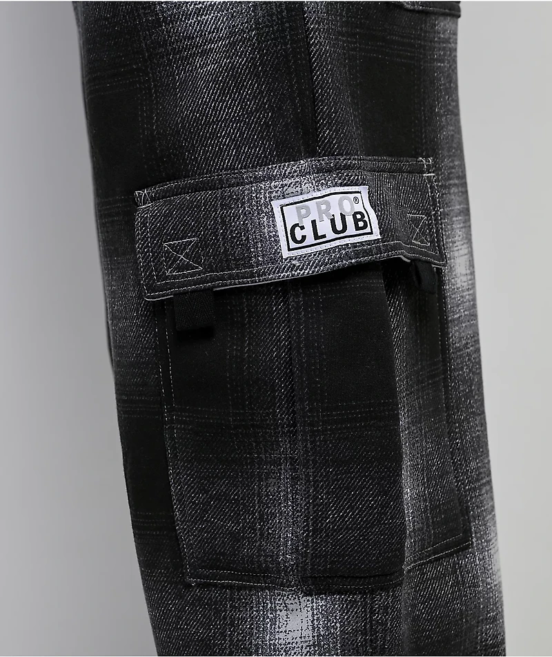 Pro Club Ombre Heavyweight Grey & Black Cargo Sweatpants