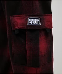 Pro Club Ombre Heavyweight Red & Black Cargo Sweatpants