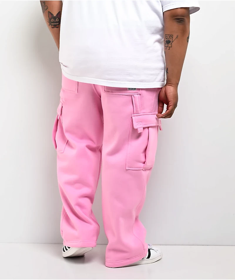 Pro Club Pink Heavyweight Cargo Sweatpants