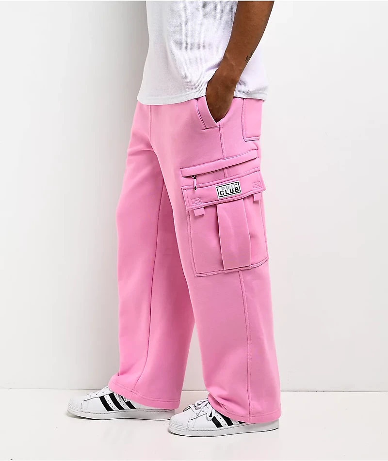 Pro Club Pink Heavyweight Cargo Sweatpants