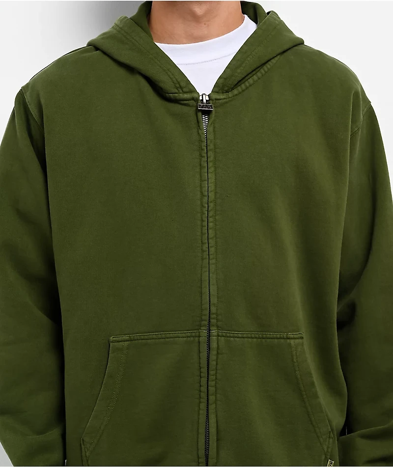 Pro Club Vintage Green Zip Hoodie