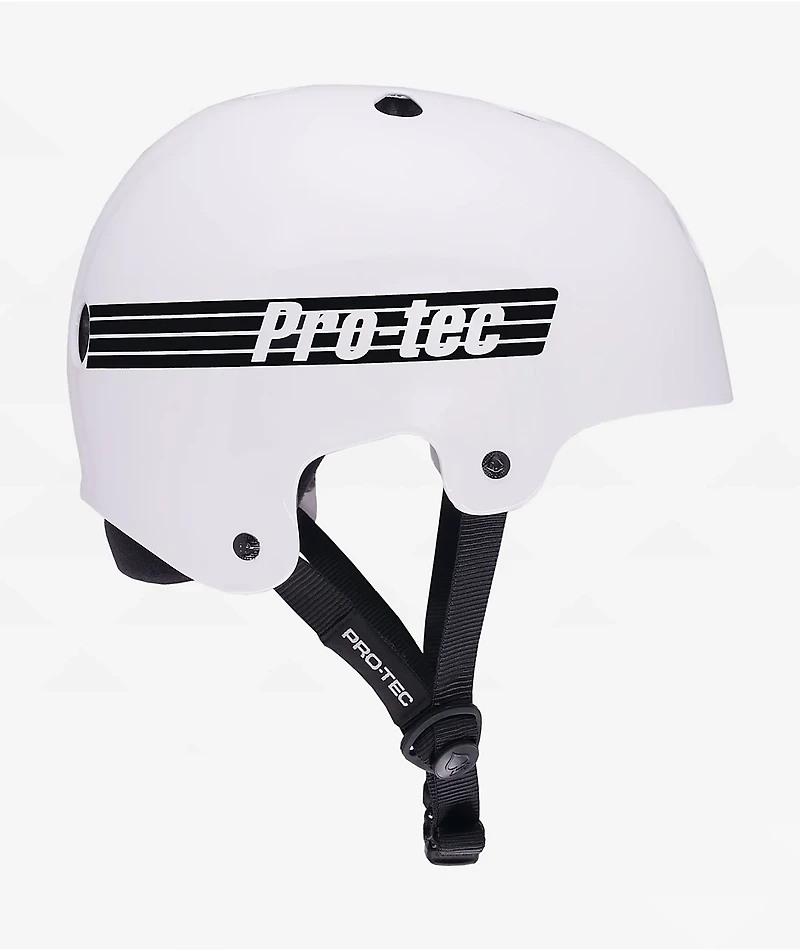 Pro-Tec Lasek CPSC Old School Gloss White Skateboard Helmet
