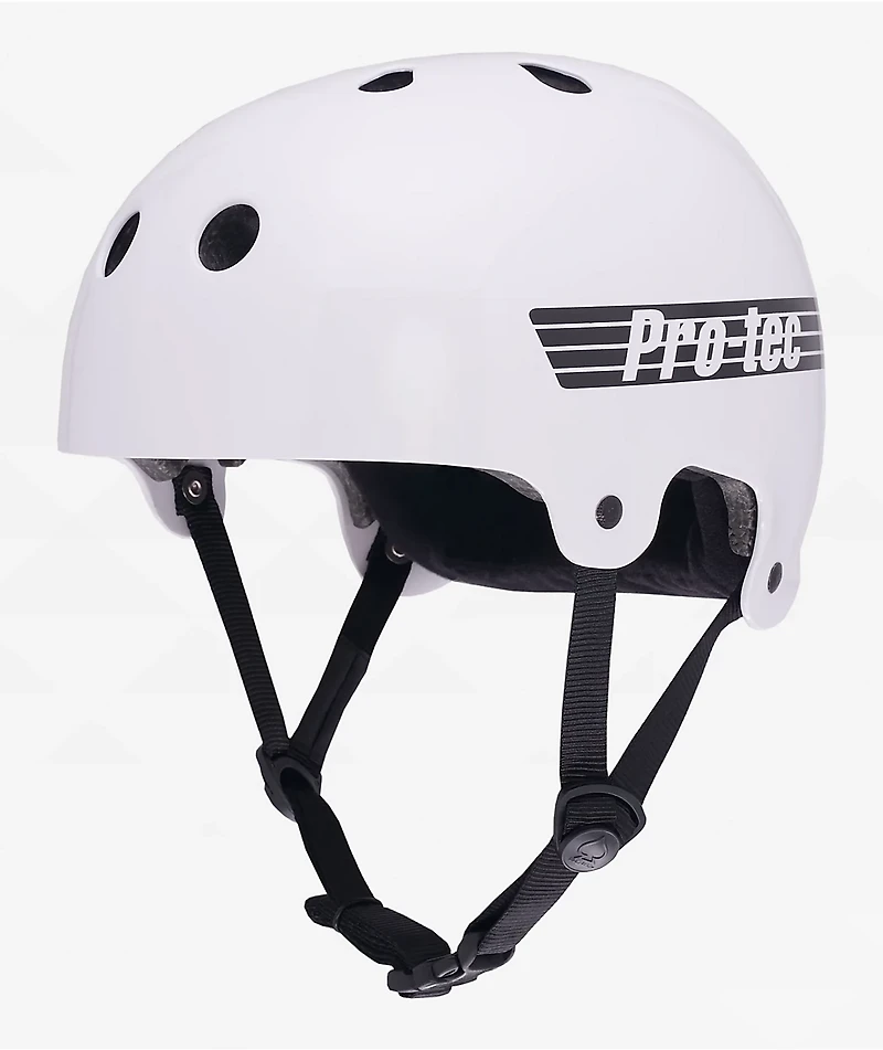 Pro-Tec Lasek CPSC Old School Gloss White Skateboard Helmet