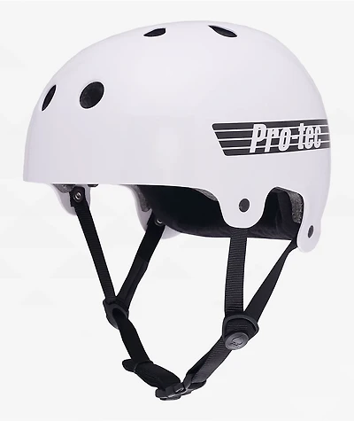 Pro-Tec Lasek CPSC Old School Gloss White Skateboard Helmet