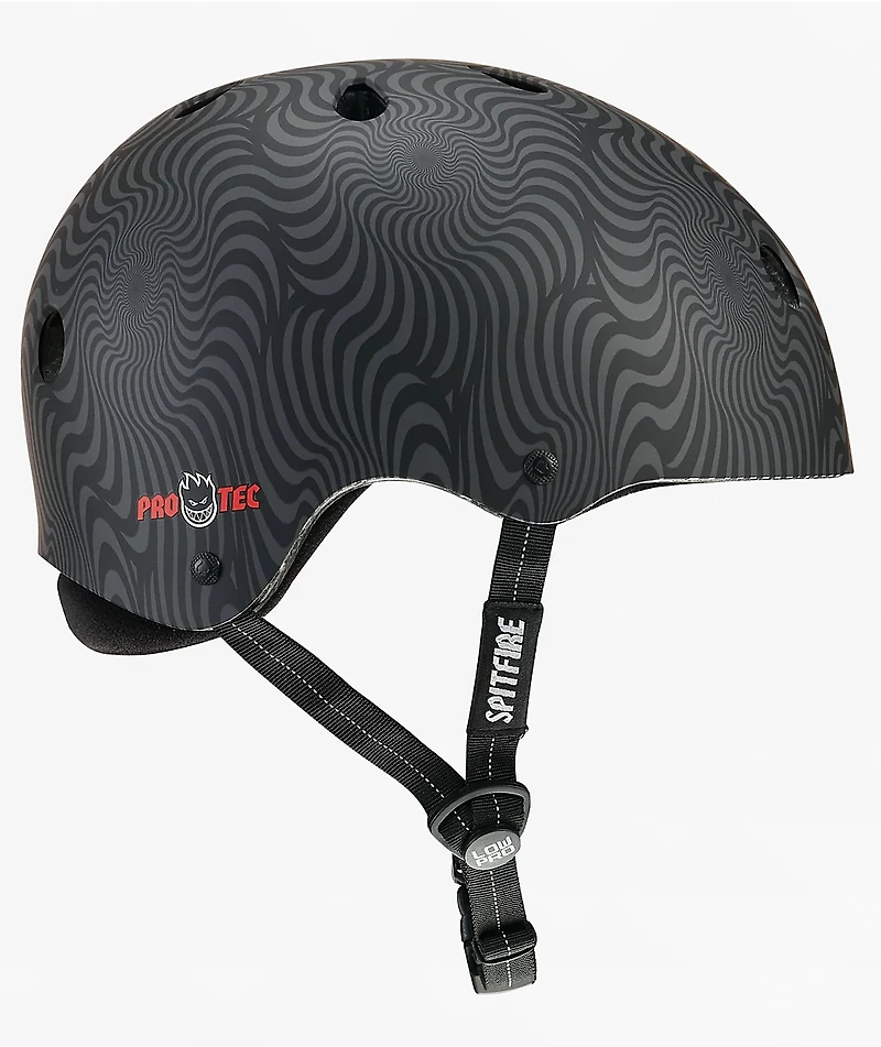 Pro-Tec x Spitfire Low Pro Certified Black Swirl Skateboard Helmet