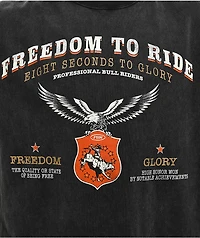 Professional Bull Riders Freedom To Ride Black Wash T-Shirt