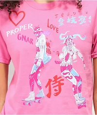 Proper Gnar Later Skater Pink Crop T-Shirt