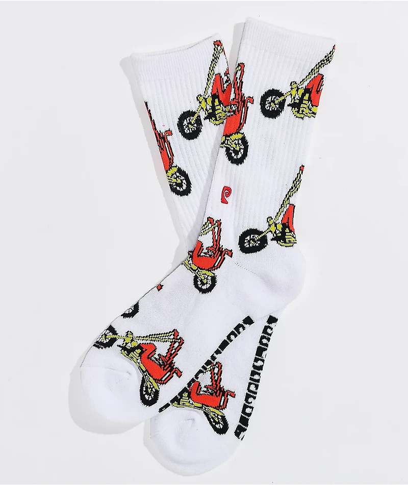 Psockadelic Hell Ride White Crew Socks