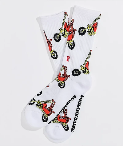 Psockadelic Hell Ride White Crew Socks