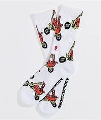 Psockadelic Hell Ride White Crew Socks