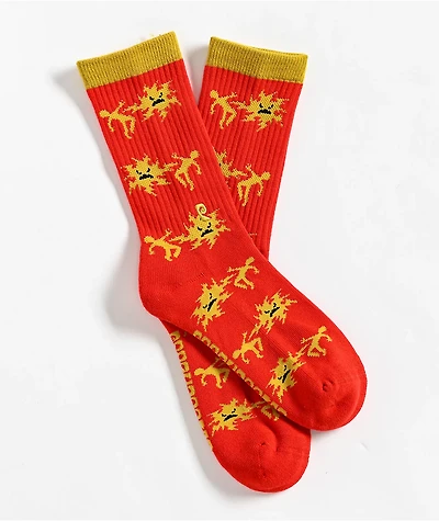 Psockadelic High Voltage Red Crew Socks