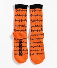 Psockadelic Keep Out Orange Crew Socks