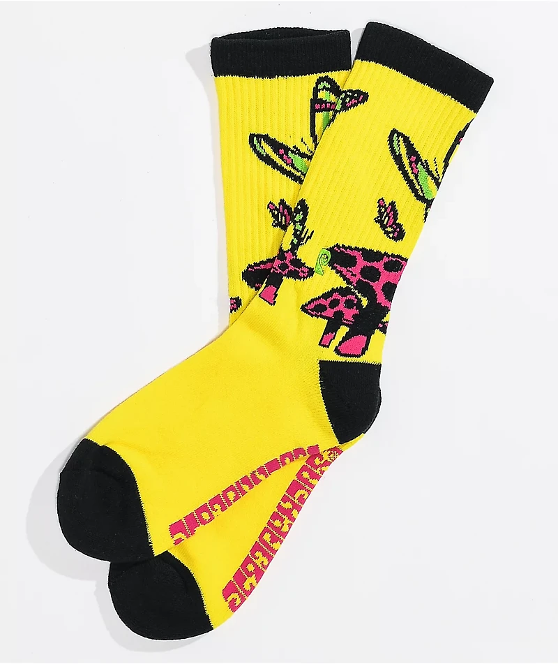 Psockadelic Shroomfly Purple Crew Socks