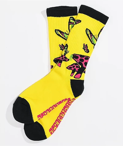 Psockadelic Shroomfly Purple Crew Socks
