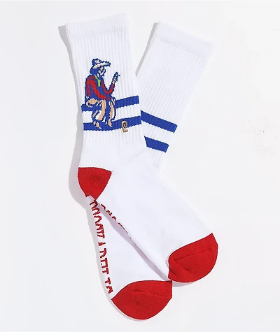 Psockadelic Waiting For Rodeo White Crew Socks