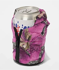 Puffin x Realtree The Puffy Vest Pink Camo Can Cooler