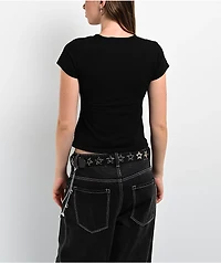 Punx N Kisses x Gloomy Bear Doomed Black Crop T-Shirt