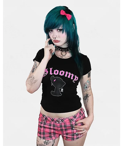 Punx N Kisses x Gloomy Bear Doomed Black Crop T-Shirt