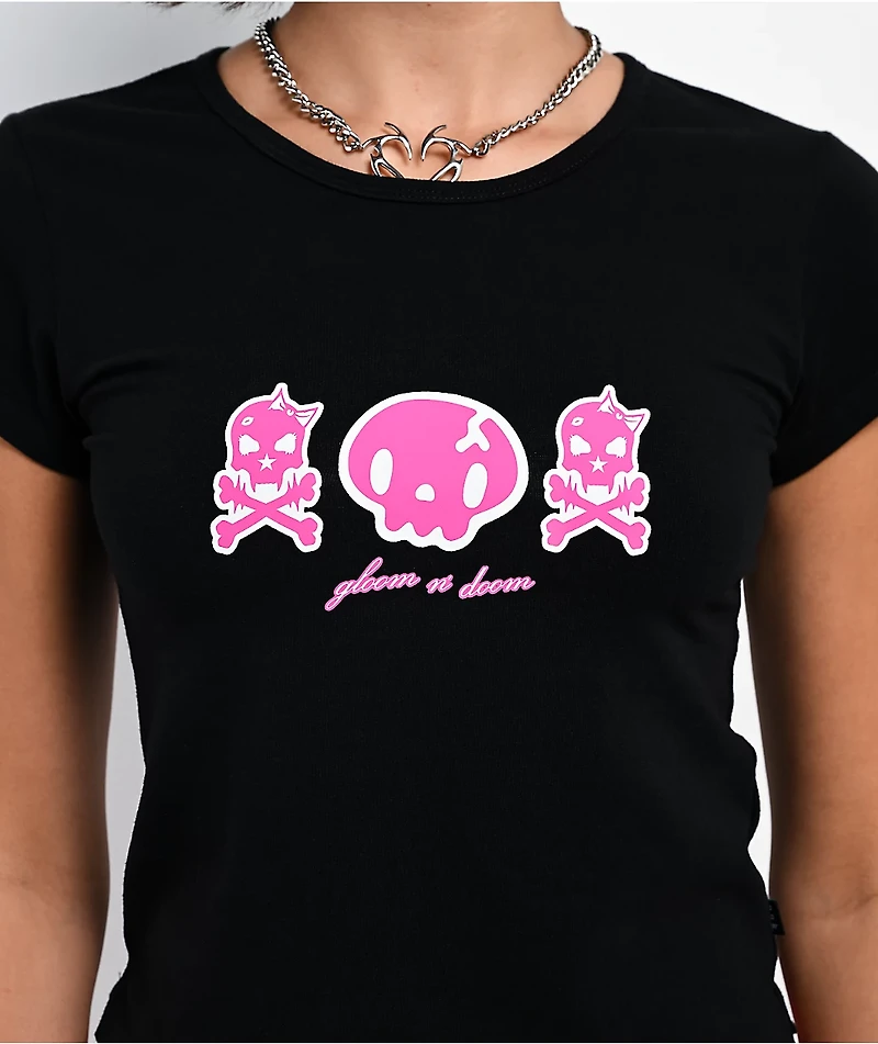 Punx N Kisses x Gloomy Bear Gloom N’Doom Black Crop T-Shirt