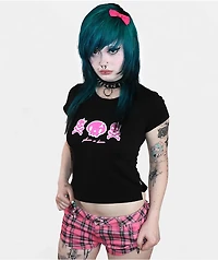 Punx N Kisses x Gloomy Bear Gloom N’Doom Black Crop T-Shirt