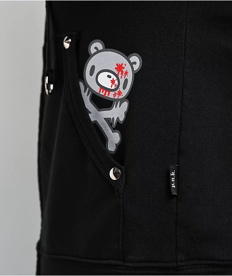 Punx N Kisses x Gloomy Bear Gloomy Studded Black Zip Up Hoodie