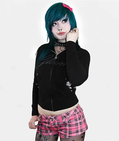 Punx N Kisses x Gloomy Bear Gloomy Studded Black Zip Up Hoodie