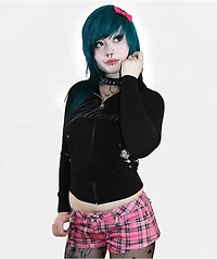 Punx N Kisses x Gloomy Bear Gloomy Studded Black Zip Up Hoodie